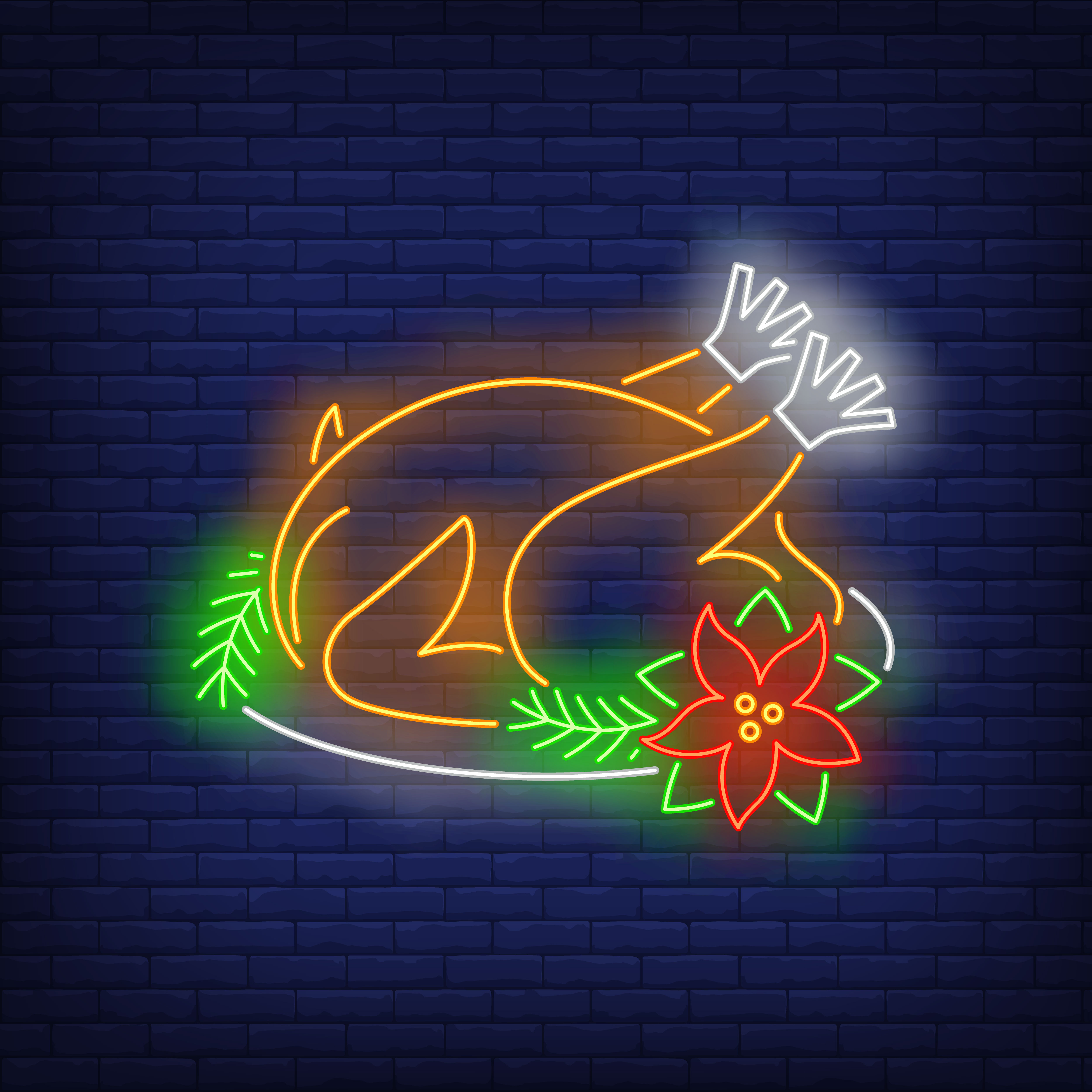 Christmas turkey in neon style